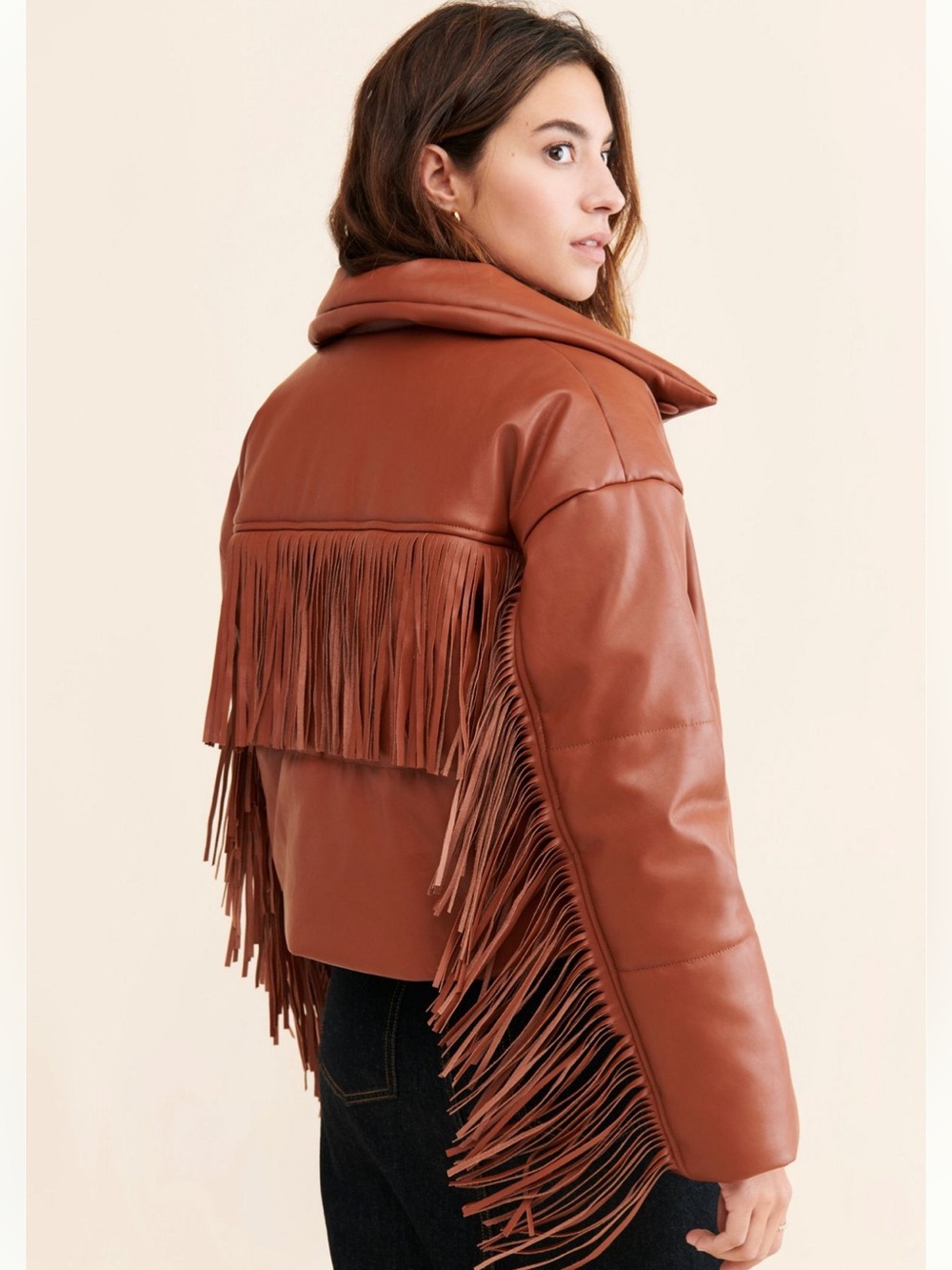 Blank NYC fringe puffer